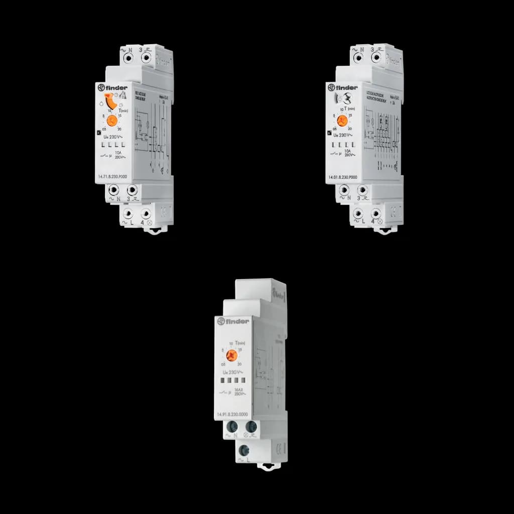 14 Serisi Elektronik Merdiven Otomatiği, Finder, 16/30 A (120 A - 5 ms); 14.61 tipinde 10 A