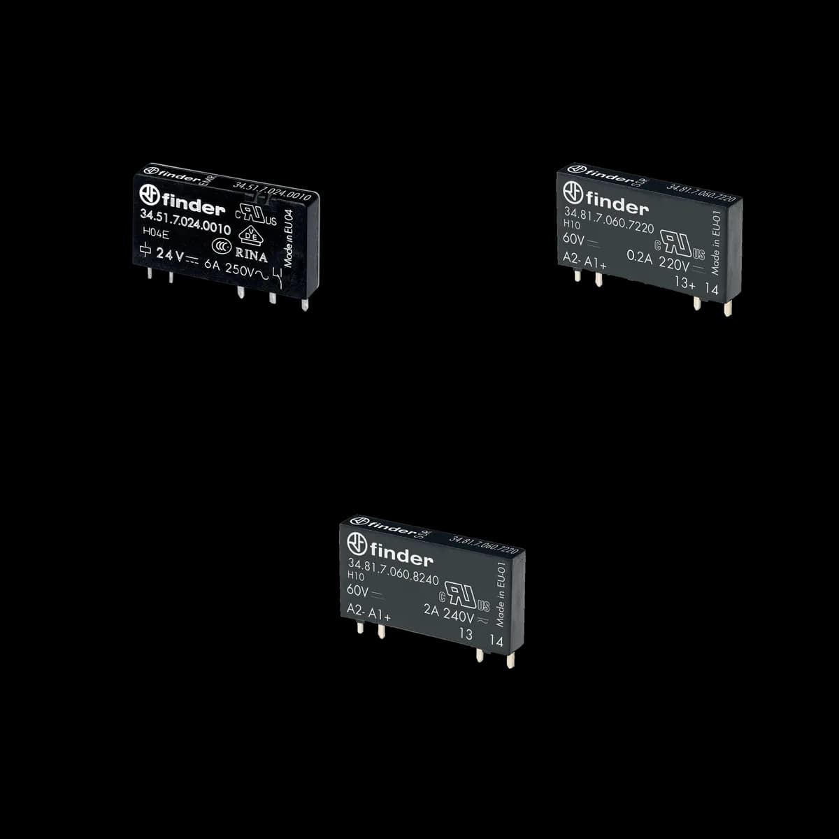 34 Serisi Ultra İnce PCB Röle, Finder, 0.1 / 0.2 / 2 / 6 A (tipe göre)