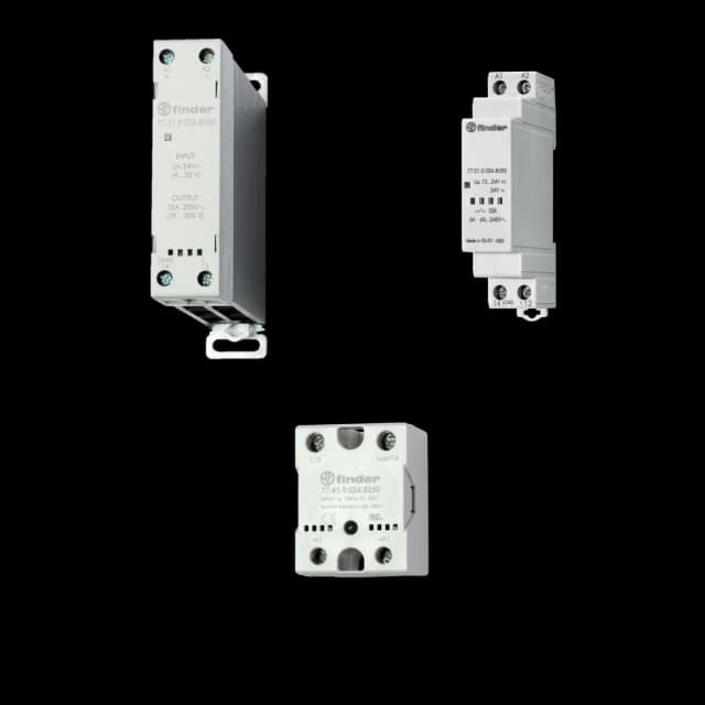 77 Serisi Modüler Tip SSR, Finder, Katı Hal Rölesi (SSR), 19-660 V AC (tipe göre); DC çıkışlı tiplerde 16-140 V DC