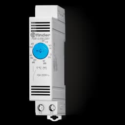 7T Serisi Panel Termostatı, Finder, 250 V AC, 2500 VA, 110…240 V AC/DC (7T.51); 7T.81 çalışma gerilimi gerektirmez