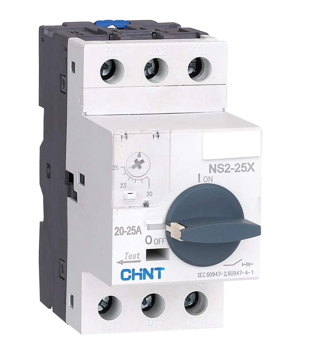 NS2X 0,63-1A Termik Motor Koruma Şalteri, Chint, NS2-25X katalog tipi, 3 kutuplu gövde