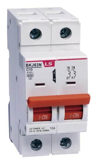 BKJ63N 2P C10 Otomatik Sigorta 10A 6kA, LS Electric 2 kutuplu C eğrisi DIN ray minyatür devre kesici