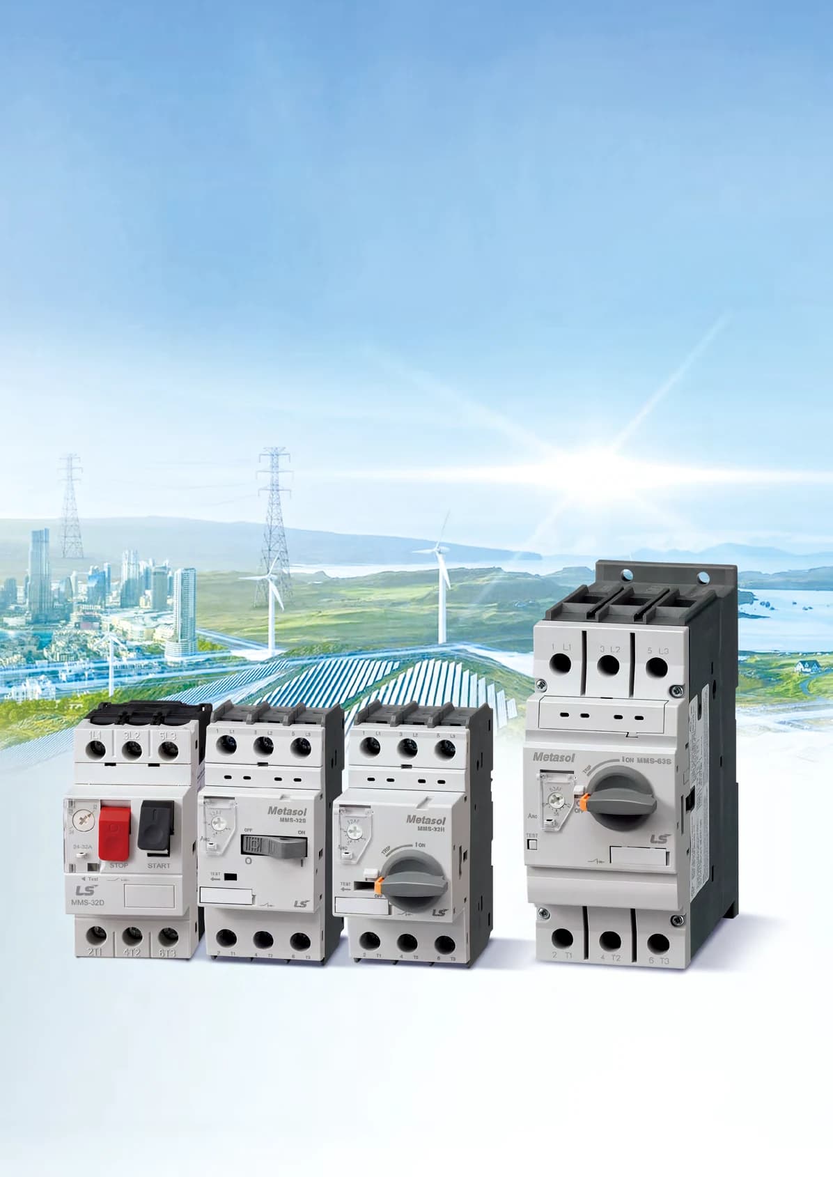 MMS-32S 8A 3 Kutuplu Motor Koruma Şalteri, LS Electric, 5-8A termik ayar aralıklı 3 fazlı motor koruma şalteri