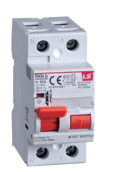 RKN Serisi 4 (3P+N) Kutuplu 30mA Kaçak Akım Koruma Şalteri, LS Electric, 25A ile 63A arası anma akımı seçenekleri